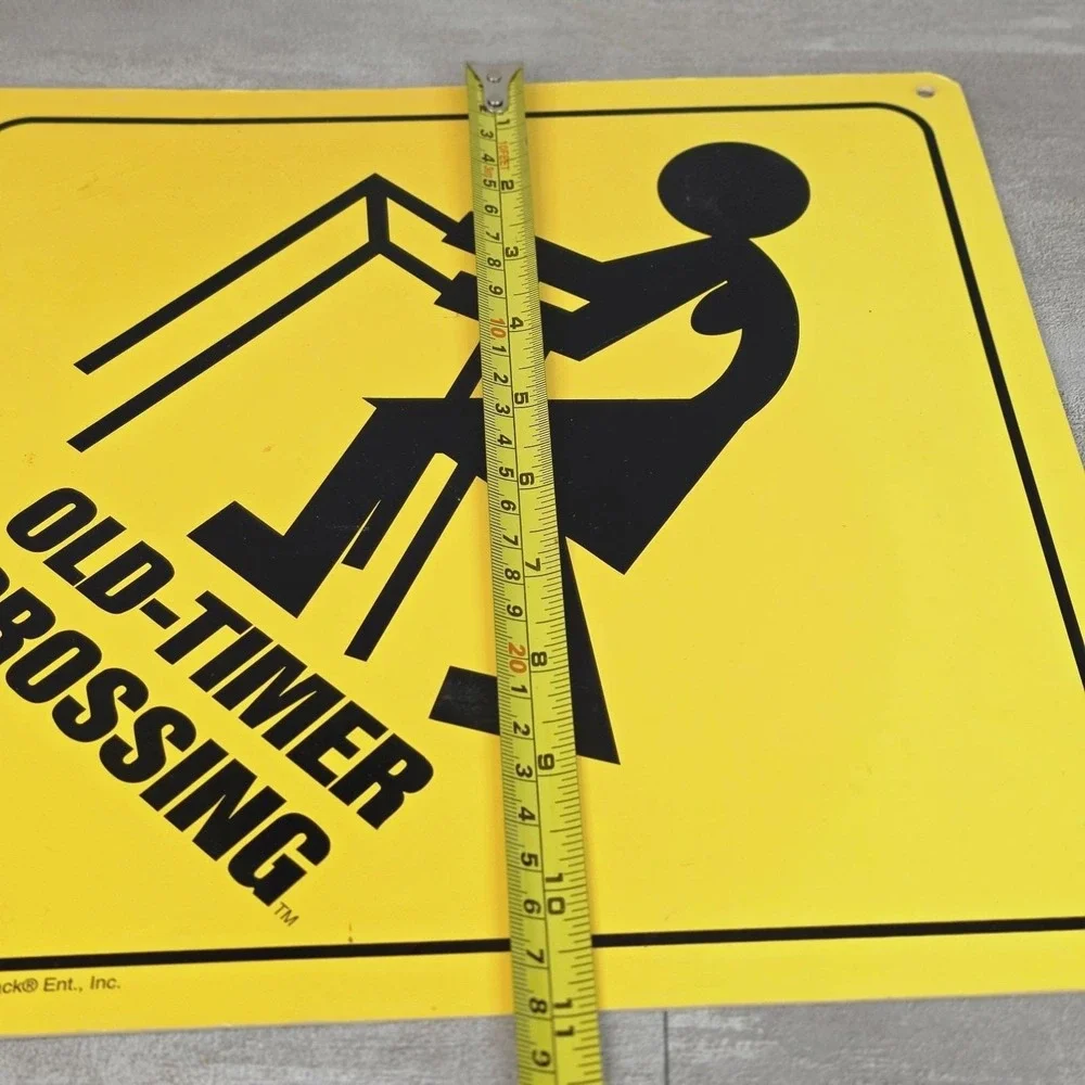 VTG 1995 Old-Timer Crossing novelty sign by Laid Back Entertainment 11x11